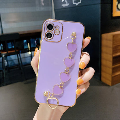 Anymob iPhone Case Purple Soft Silicone Bracelet Camera Protection Cover With Wristband-Mobile Phone Cases-PEROZ Accessories
