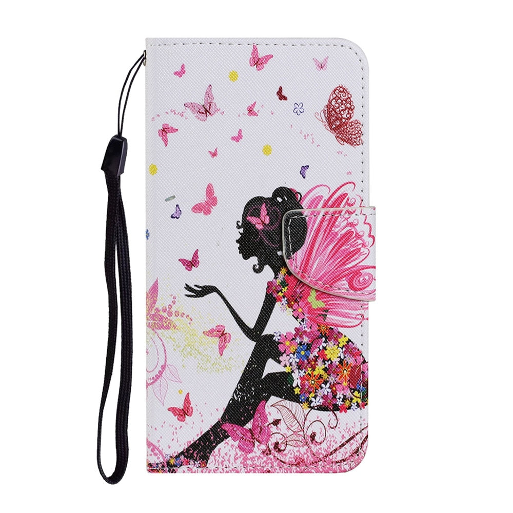 Anymob Samsung Pink Fairy Painted Case Flip Wallet Leather Phone Cover-Mobile Phone Cases-PEROZ Accessories