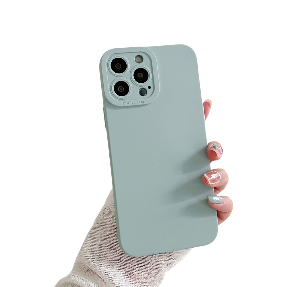 Anymob iPhone Case Light Grey Luxury Soft Liquid Silicone Lens Protection Shockproof Bumper Back Cover-Mobile Phone Cases-PEROZ Accessories