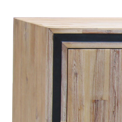 Buffet Sideboard in Silver Brush Colour with Solid Acacia &amp; Veneer Wooden Frame Storage Cabinet with Drawers-Furniture &gt; Living Room-PEROZ Accessories