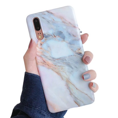 Anymob Samsung Stone Marble Flower Case Back Cover Art Leaf Silicone Phone Protection-Mobile Phone Cases-PEROZ Accessories