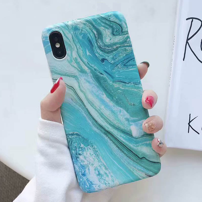 Anymob Samsung Ocean Blue Marble Flower Case Back Cover Art Leaf Silicone Phone Protection-Mobile Phone Cases-PEROZ Accessories