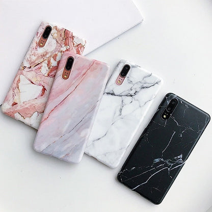 Anymob Samsung Milky White Marble Flower Case Back Cover Art Leaf Silicone Phone Protection-Mobile Phone Cases-PEROZ Accessories