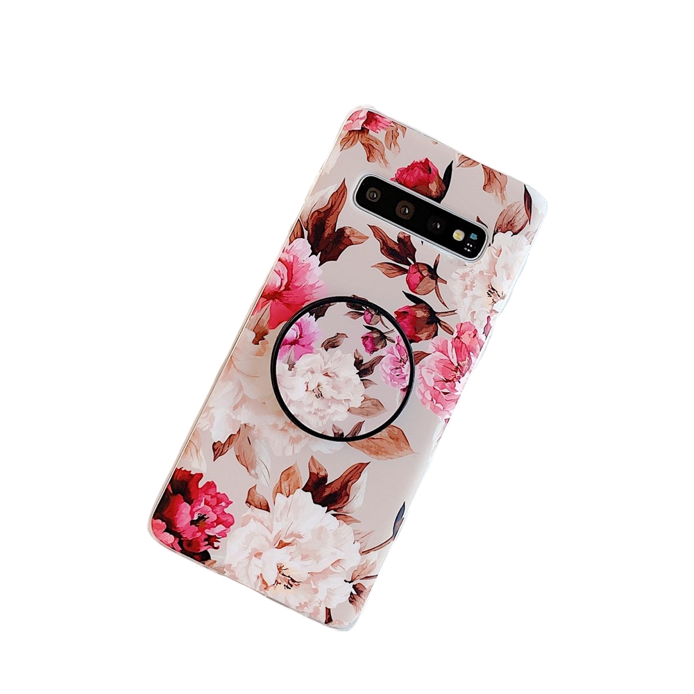 Anymob Samsung Case Nude Floral Design Art Leaf Flower Silicon With Holder Stand Phone Cover-Mobile Phone Cases-PEROZ Accessories
