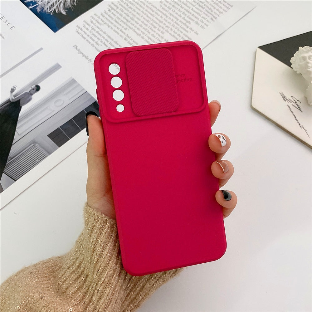 Anymob Samsung Case Red Camera Lens Protection Phone Color Candy Soft Back Cover-Mobile Phone Cases-PEROZ Accessories