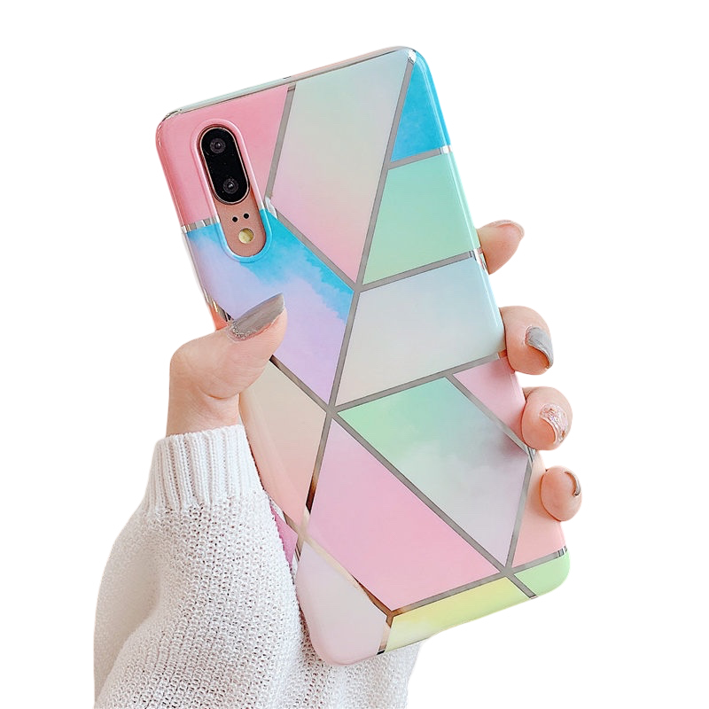 Anymob Samsung Multicolor Marble Flower Case Back Cover Art Leaf Silicone Phone Protection-Mobile Phone Cases-PEROZ Accessories