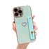 Anymob iPhone Case Light Blue Love Heart Plating Wristband Bracket Electroplated Silicone Soft Shockproof Back Cover-Mobile Phone Cases-PEROZ Accessories