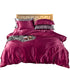Anyhouz Beddings Magenta 140X210cm 2 Pcs High End Satin Smooth Duvet Cover Set Luxury Polyester Silky Soft Cozy Bedding Set-Duvet Covers-PEROZ Accessories