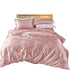 Anyhouz Beddings Light Pink EU Double Size 3 Pcs High End Satin Smooth Duvet Cover Set Luxury Polyester Silky Soft Cozy Bedding Set-Duvet Covers-PEROZ Accessories