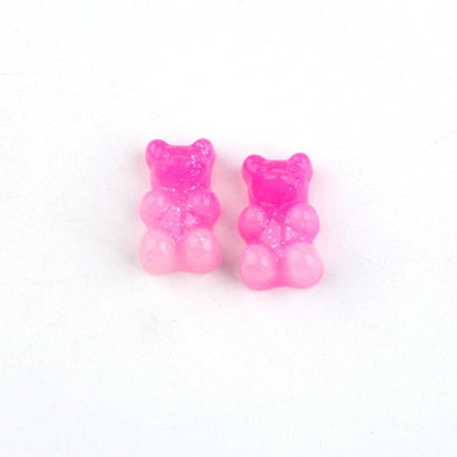 Anykidz 10pcs Hot Pink Bear Shoe Charm Accessories Jeans Clogs Pendants Designer Ornament Jibbitz for Crocs-Shoe Charms-PEROZ Accessories