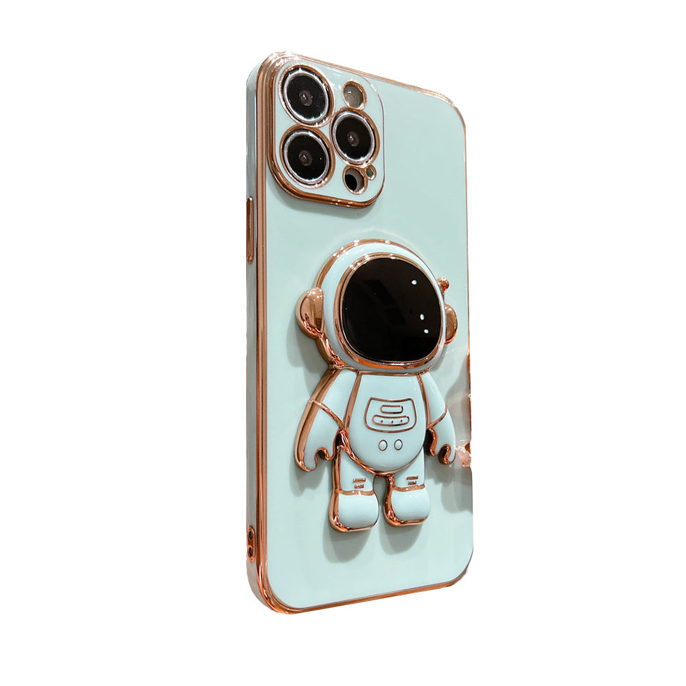 Anymob iPhone Case Light Green Universal 6D Astronaut Foldable Holder Phone Cover-Mobile Phone Cases-PEROZ Accessories