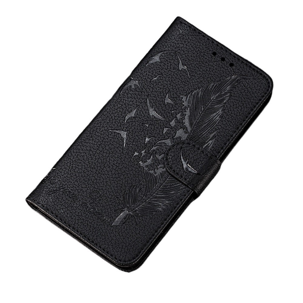 Anymob Samsung Gloss Black Flip Case Leather Phone Wallet Cover Protection-Mobile Phone Cases-PEROZ Accessories