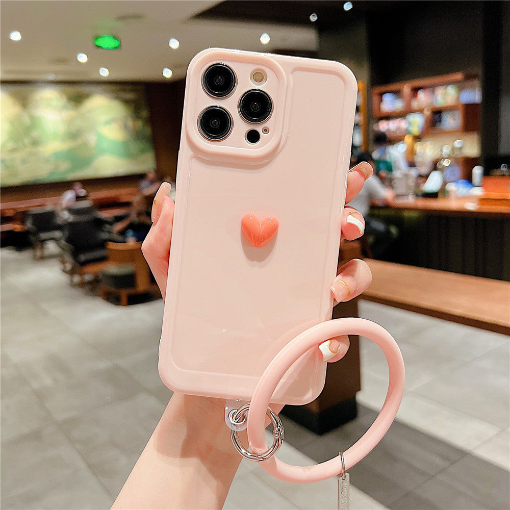 Anymob iPhone Black And Pink 3D Love Heart Bracelet Phone Case Shockproof Soft Silicone Cover-Mobile Phone Cases-PEROZ Accessories