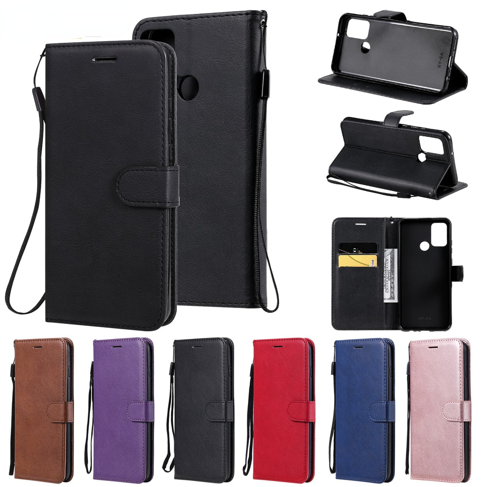 Anymob Brown Leather Case Magnetic Flip Cover Wallet Phone Protection for Huawei P Smart 2020-Mobile Phone Cases-PEROZ Accessories