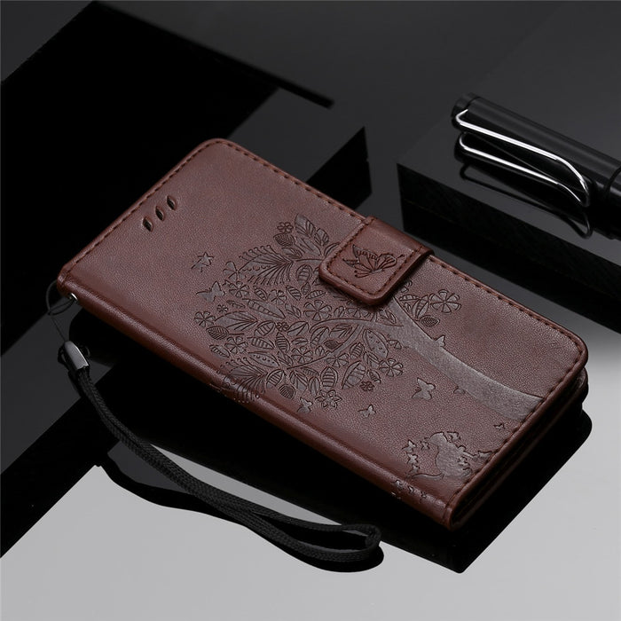 Anymob Samsung Brown Leather Flip Case Wallet Cases Phone Bag Shell Cover-Mobile Phone Cases-PEROZ Accessories