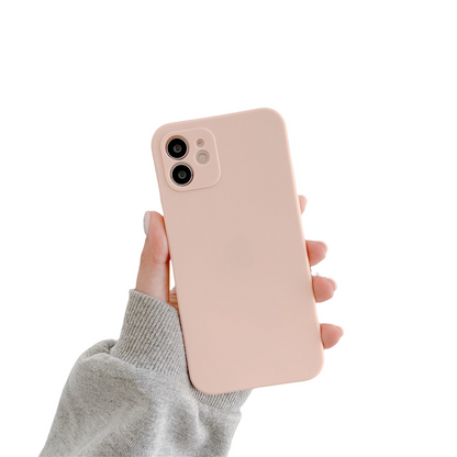 Anymob iPhone Case Pink Candy Color Straight Edge Soft Silicone Cover-Mobile Phone Cases-PEROZ Accessories