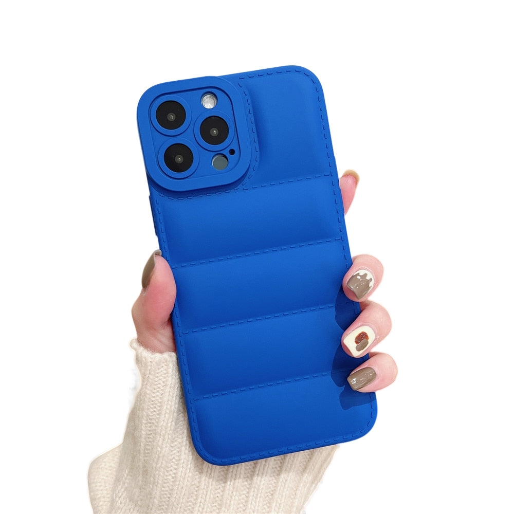 Anymob iPhone Matte Blue Jacket Silicone Case Camera Protection Shockproof Back Cover-Mobile Phone Cases-PEROZ Accessories
