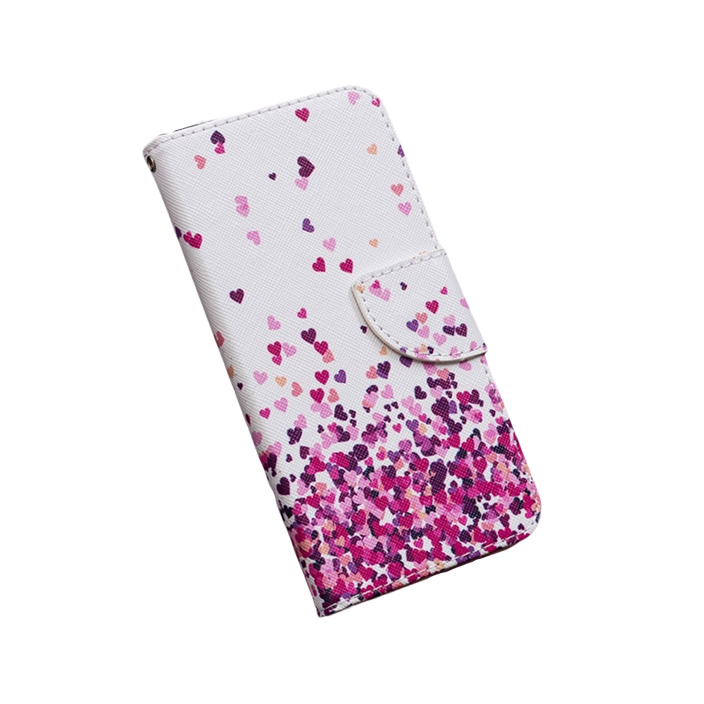 Anymob Samsung Case Multicolor Heart Design Cartoon Flip Leather Wallet Phone Cover Protection-Mobile Phone Cases-PEROZ Accessories