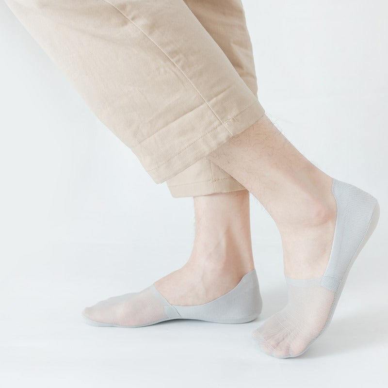 Anysox 5 Pairs Size 5-11 Fashion No Show Thin Invisible Solid White Sock High-quality Breathable Ankle length For Men Woman Foot Accessories-Socks-PEROZ Accessories