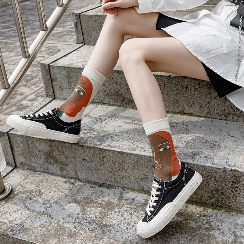 Anysox 5 Pairs Red Size 5-9 Fashion Socks High-Quality Office Sports Business Long Socks Cotton Solid Colors Skateboard Knitted Casual-Socks-PEROZ Accessories
