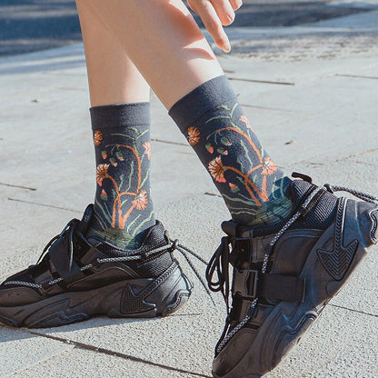 Anysox 5 Pairs Black Size 5-9 Fashion Sock High-Quality Office Sports Business Long Socks Cotton Solid Colors Skateboard Knitted Casual-Socks-PEROZ Accessories