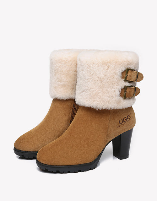 Australian Shepherd UGG Boots Women Shearling Heels Style Candice-Boots-PEROZ Accessories