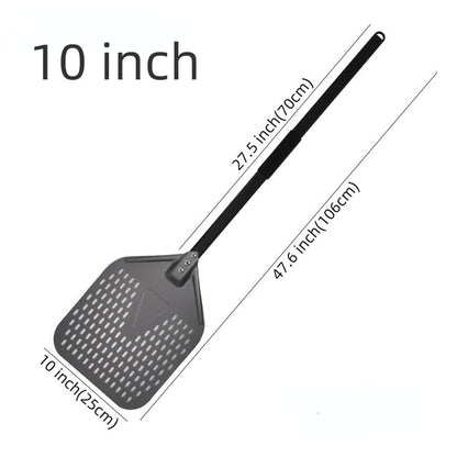 Anygleam Pizza Shovel 25cm X 106cm Dark Grey for Perforated Peel with Metal Handle Oven Turning Baking Accessory-Spatula and Shovel-PEROZ Accessories