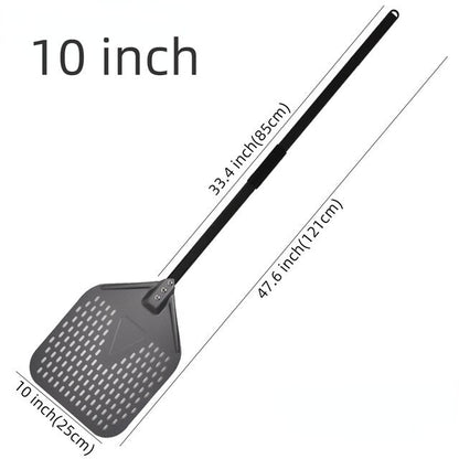 Anygleam Pizza Shovel 25cm X 121cm Dark Grey for Perforated Peel with Metal Handle Oven Turning Baking Accessory-Spatula and Shovel-PEROZ Accessories