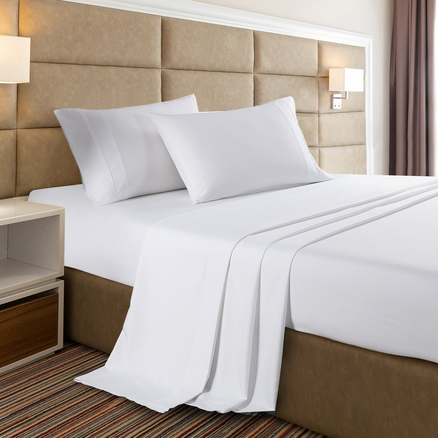 Casa Decor 2000 Thread Count Bamboo Cooling Sheet Set Ultra Soft Bedding-Bed Linen-PEROZ Accessories