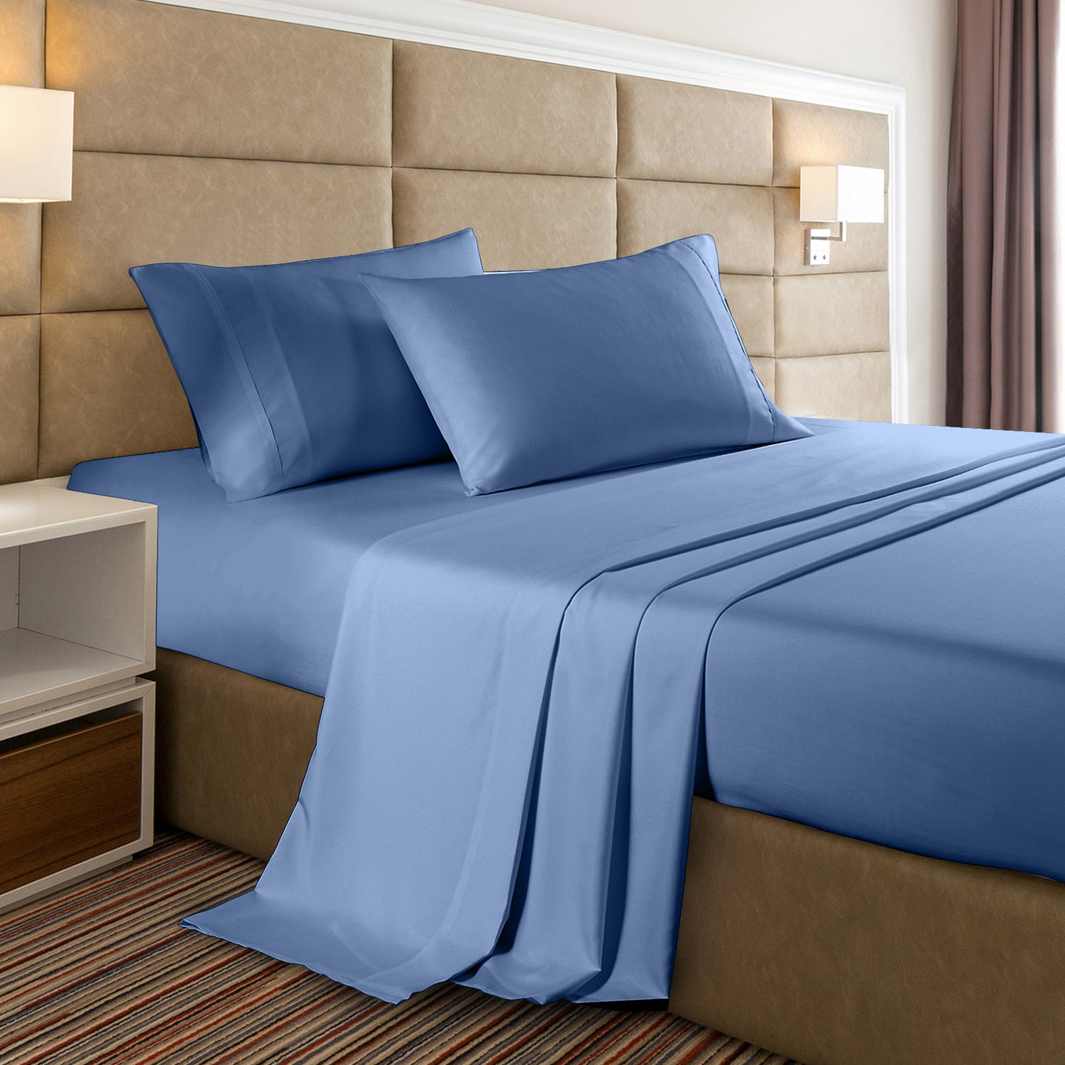 Casa Decor 2000 Thread Count Bamboo Cooling Sheet Set Ultra Soft Bedding-Bed Linen-PEROZ Accessories