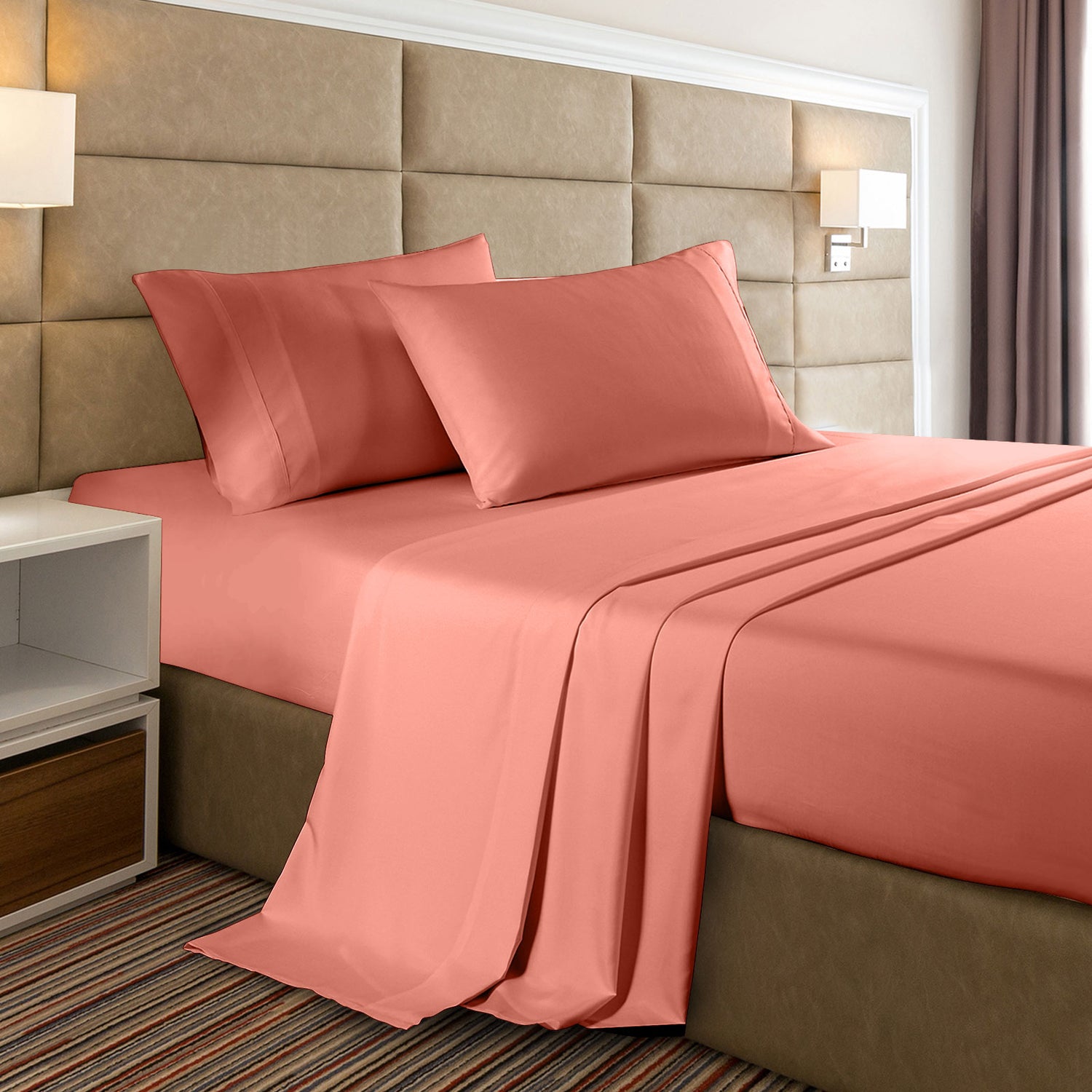Casa Decor 2000 Thread Count Bamboo Cooling Sheet Set Ultra Soft Bedding-Bed Linen-PEROZ Accessories