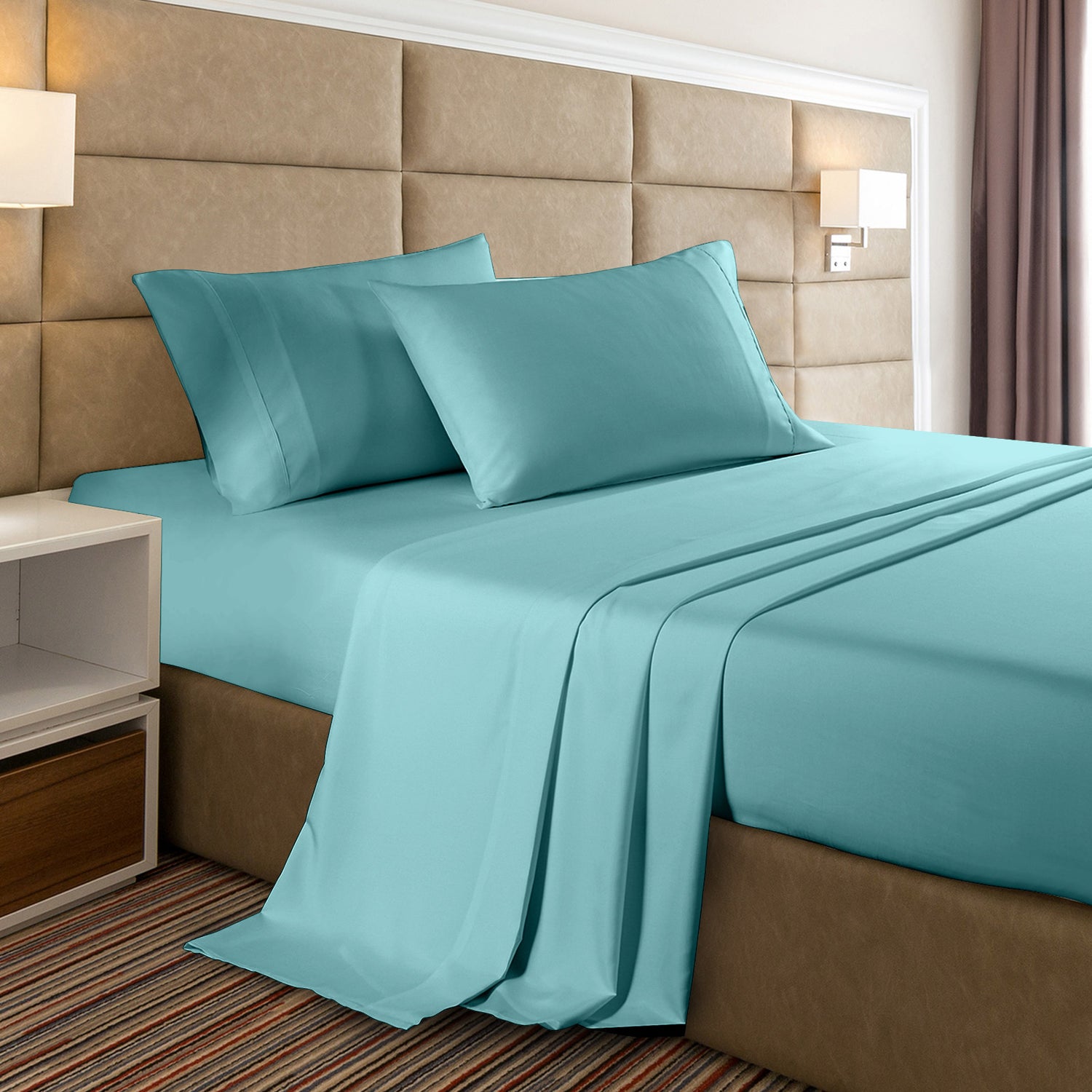 Casa Decor 2000 Thread Count Bamboo Cooling Sheet Set Ultra Soft Bedding-Bed Linen-PEROZ Accessories
