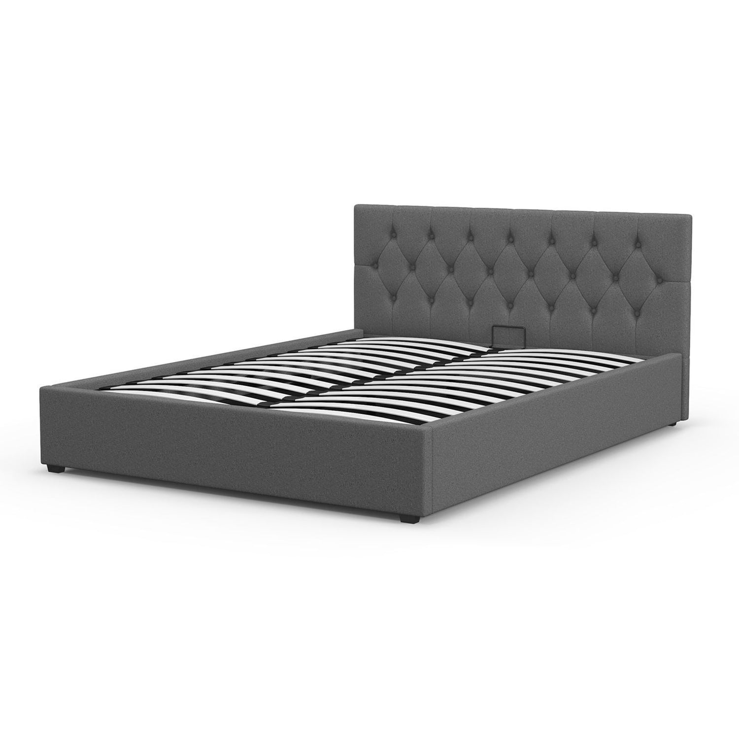 Milano Capri Luxury Gas Lift Bed Frame Base And Headboard With Storage-Bed Frames &amp; Bases-PEROZ Accessories
