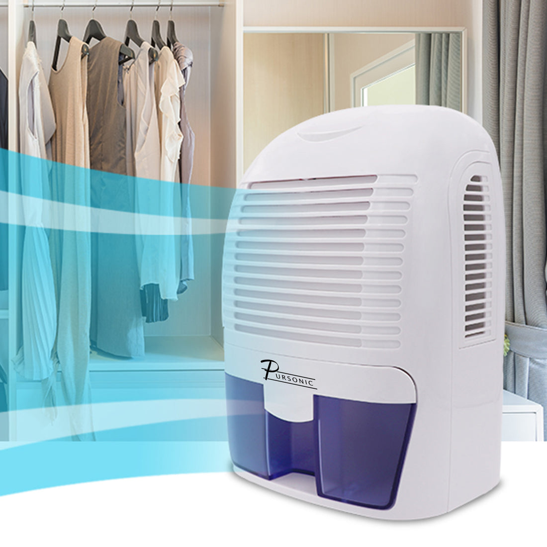 Pursonic 1500ML Clean Air Max Dehumidifier Portable Electric Office Home-Heating &amp; Cooling-PEROZ Accessories
