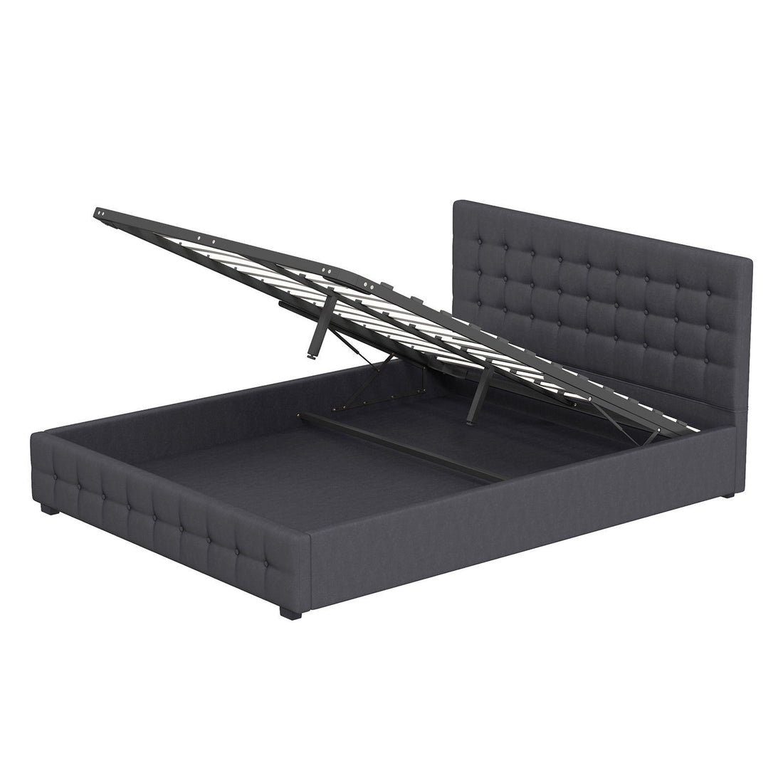Milano Decor Eden Gas Lift Bed With Headboard Platform Storage Fabric-Bed Frames &amp; Bases-PEROZ Accessories
