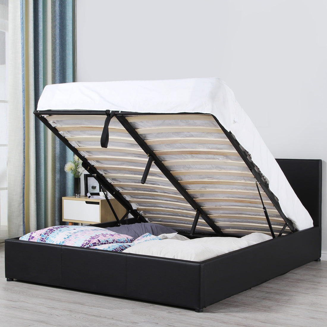 Milano Luxury Gas Lift Bed Frame And Headboard-Bed Frames &amp; Bases-PEROZ Accessories