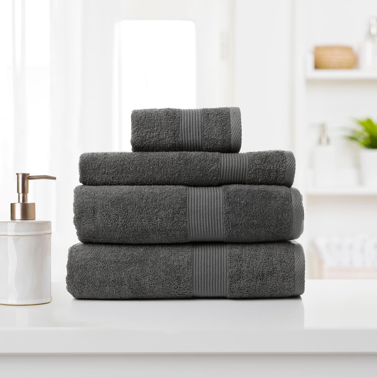 Royal Comfort 4 Piece Cotton Bamboo Towel Set 450GSM Luxurious Absorbent Plush-Towels-PEROZ Accessories