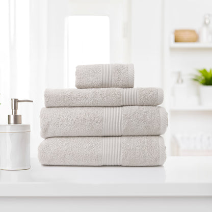 Royal Comfort 4 Piece Cotton Bamboo Towel Set 450GSM Luxurious Absorbent Plush-Towels-PEROZ Accessories