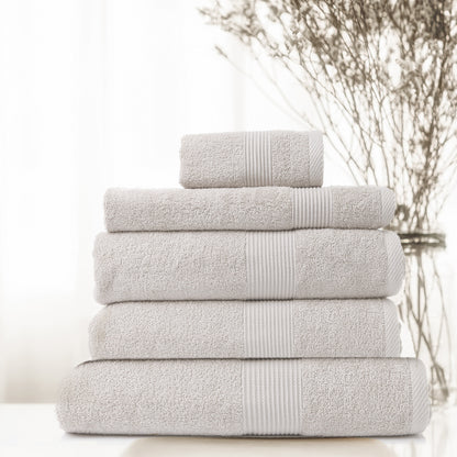 Royal Comfort 5 Piece Cotton Bamboo Towel Set 450GSM Luxurious Absorbent Plush-Towels-PEROZ Accessories