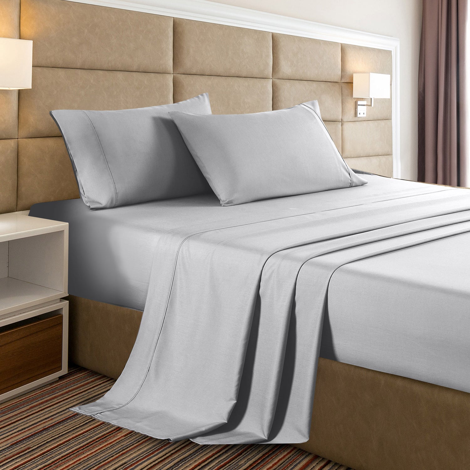 Casa Decor 2000 Thread Count Bamboo Cooling Sheet Set Ultra Soft Bedding-Bed Linen-PEROZ Accessories