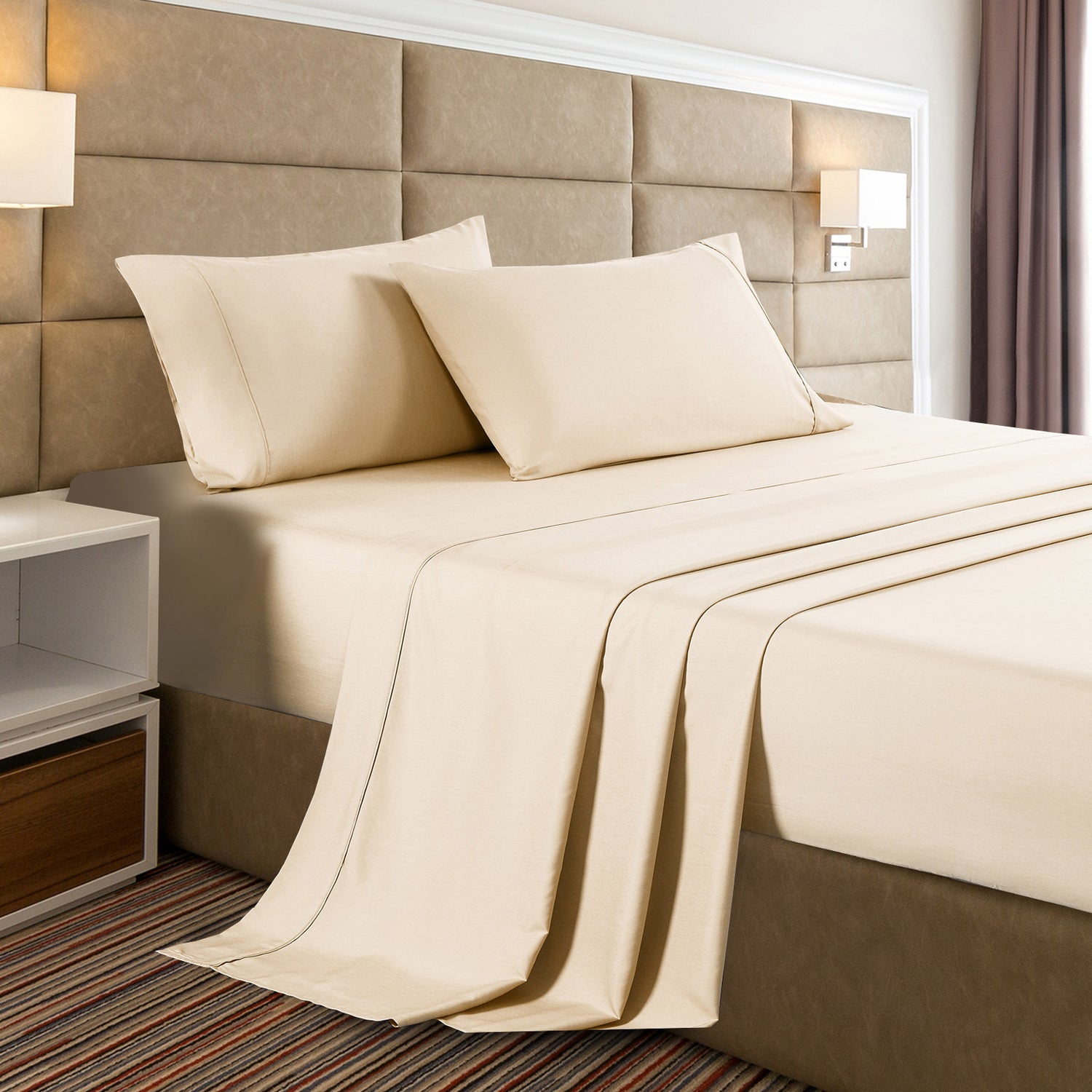 Casa Decor 2000 Thread Count Bamboo Cooling Sheet Set Ultra Soft Bedding-Bed Linen-PEROZ Accessories
