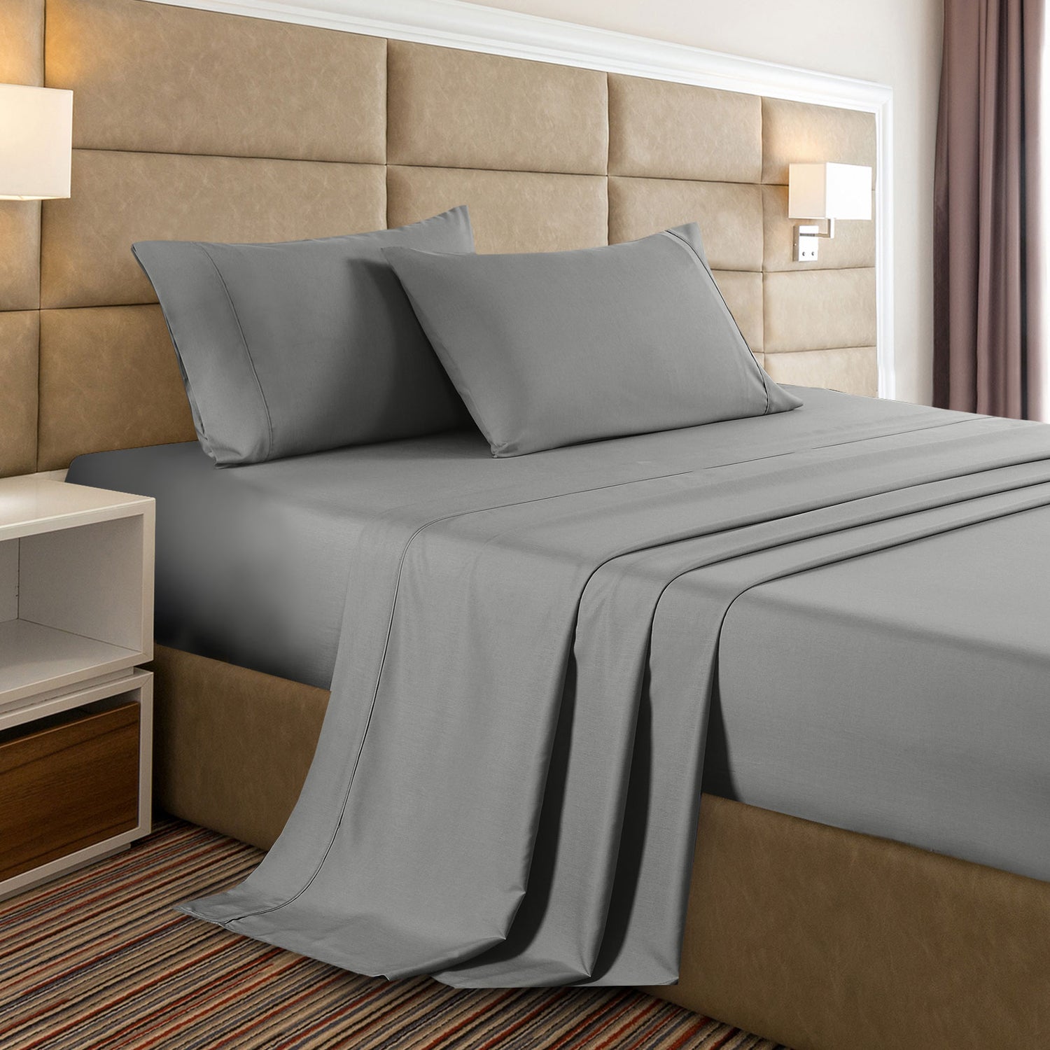 Casa Decor 2000 Thread Count Bamboo Cooling Sheet Set Ultra Soft Bedding-Bed Linen-PEROZ Accessories