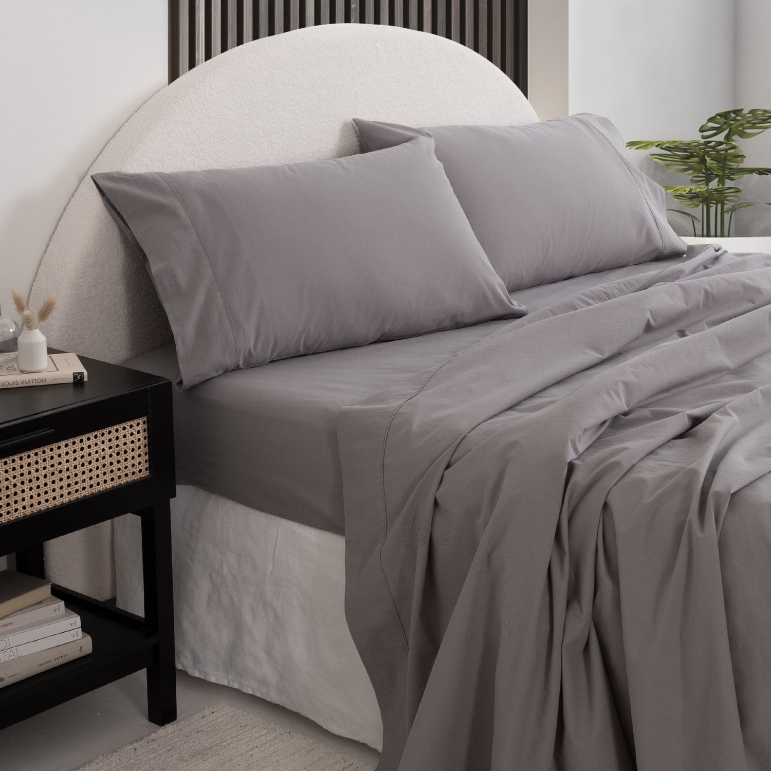 Royal Comfort Vintage Wash 100% Cotton Sheet Set Fitted Flat Sheet Pillowcases-Bed Linen-PEROZ Accessories