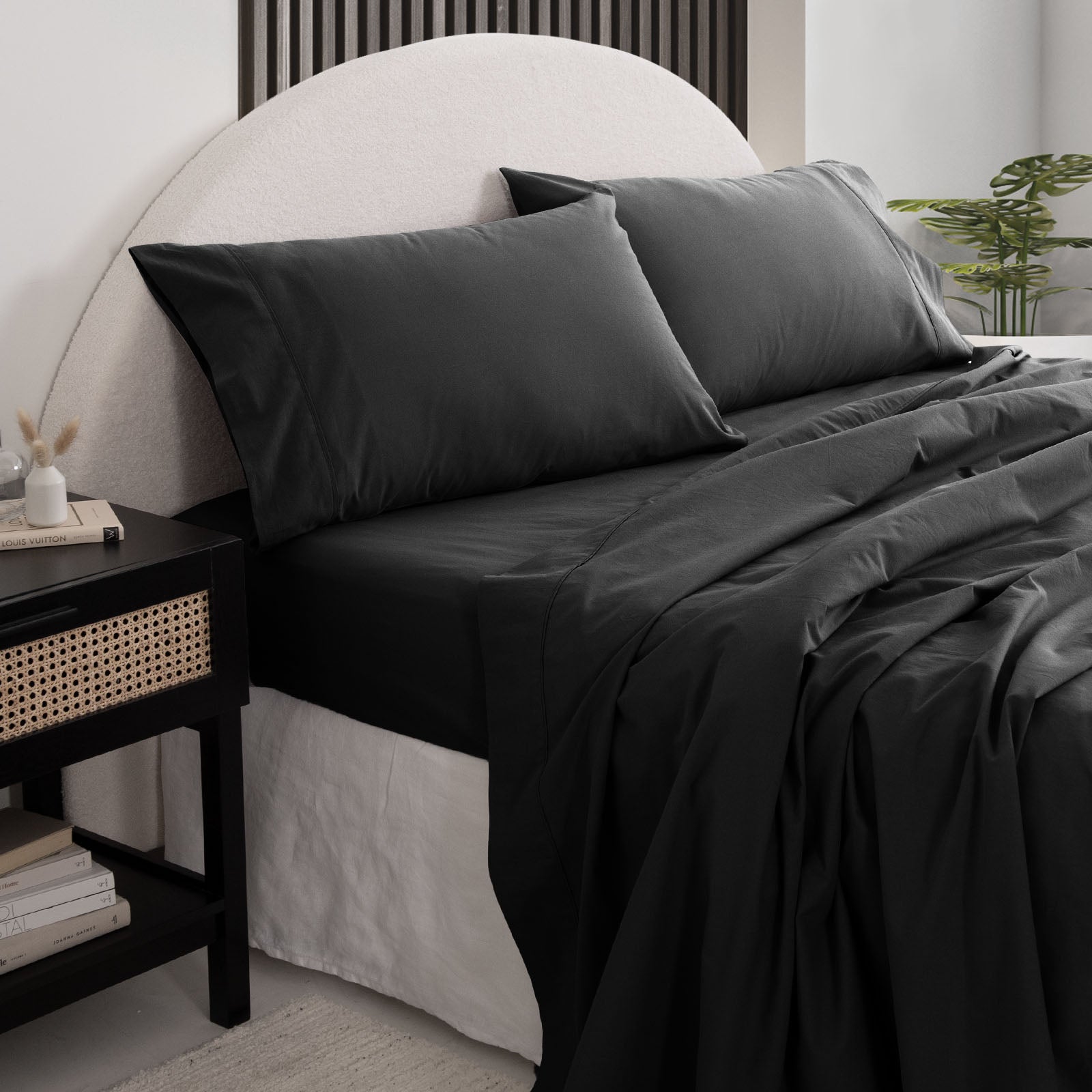 Royal Comfort Vintage Wash 100% Cotton Sheet Set Fitted Flat Sheet Pillowcases-Bed Linen-PEROZ Accessories
