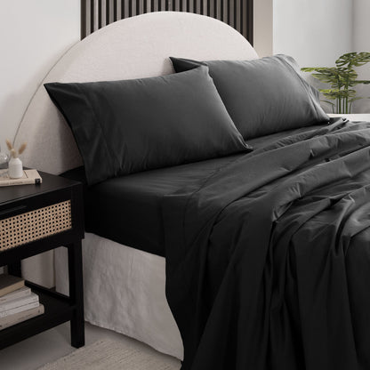 Royal Comfort Vintage Wash 100% Cotton Sheet Set Fitted Flat Sheet Pillowcases-Bed Linen-PEROZ Accessories