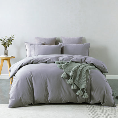 Royal Comfort Vintage Washed 100% Cotton Quilt Cover Set Bedding Ultra Soft-Bed Linen-PEROZ Accessories