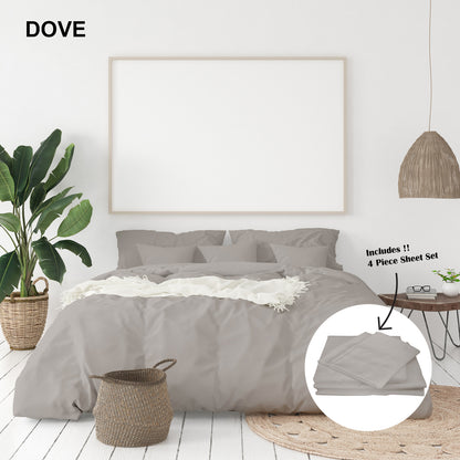 Royal Comfort 1000 Thread Count Bamboo Cotton Sheet and Quilt Cover Complete Set-Bed Linen-PEROZ Accessories