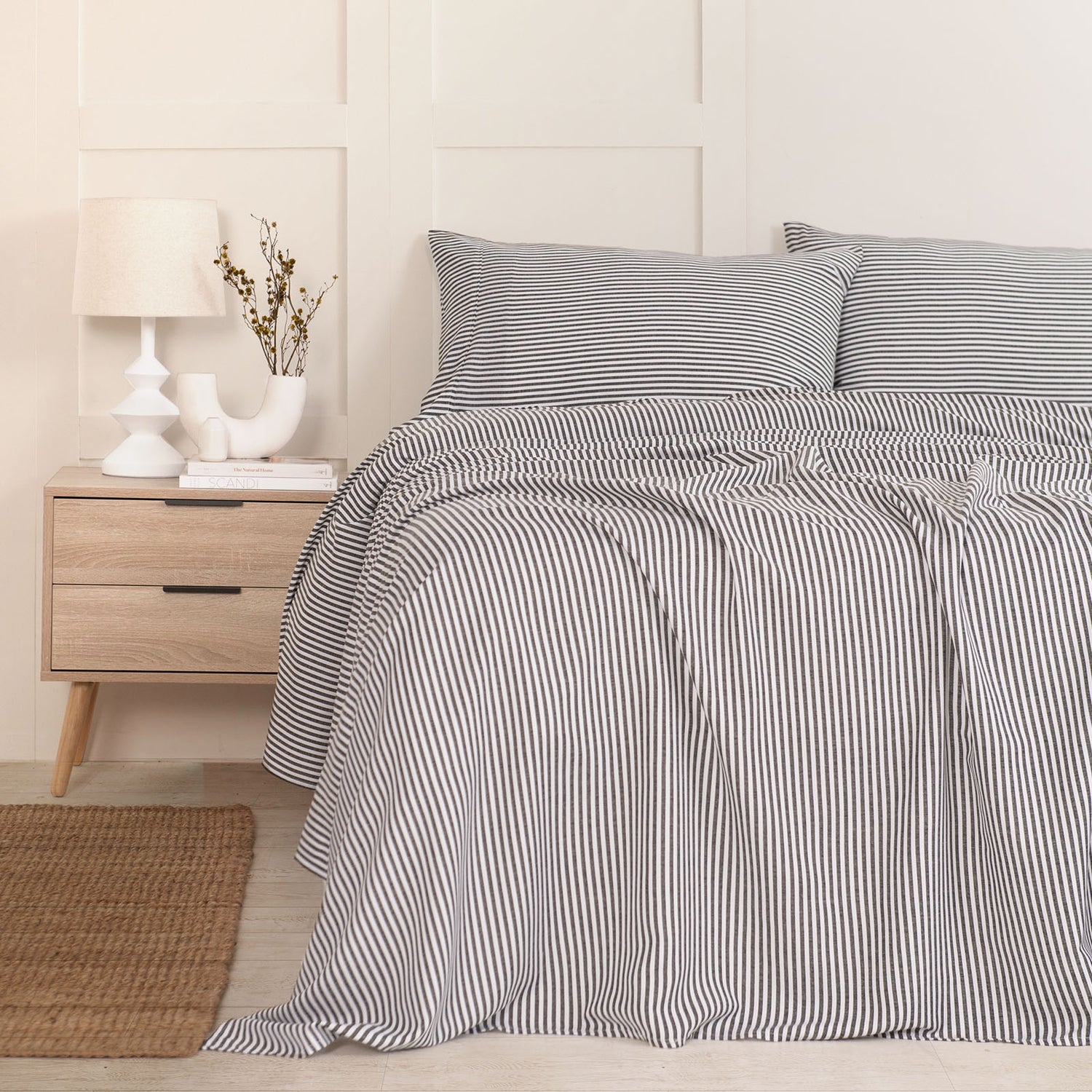 Royal Comfort Stripes Linen Blend Sheet Set Bedding Luxury Breathable Ultra Soft-Bed Linen-PEROZ Accessories