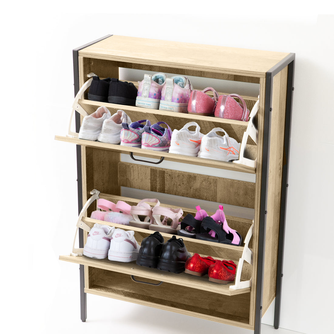 Milano Decor 12 Pair Wooden Shoe Cabinet Drawer Storage-Shoe Storage-PEROZ Accessories