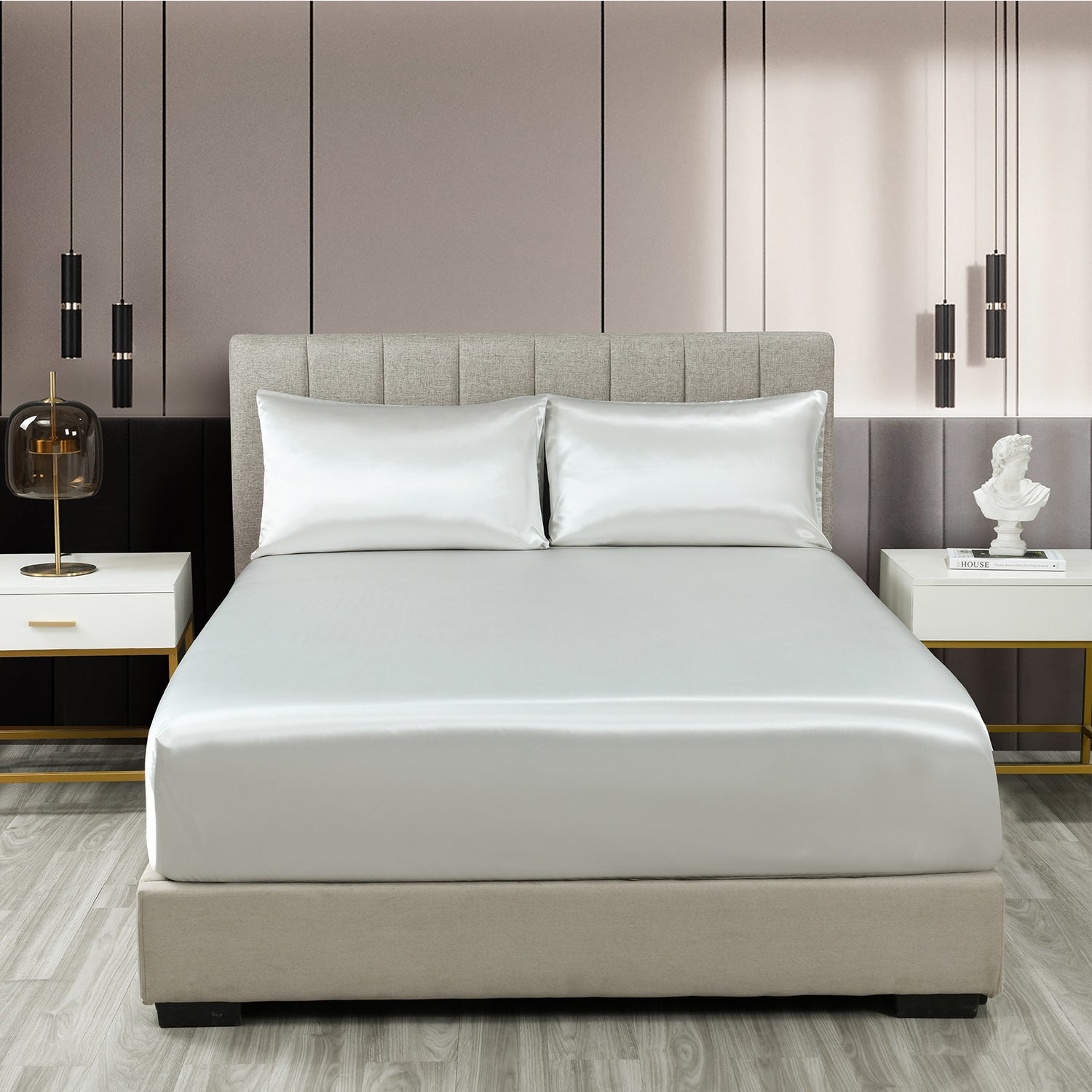 Royal Comfort Satin Sheet Set 3 Piece Fitted Sheet Pillowcase Soft Silky Smooth-Bed Linen-PEROZ Accessories
